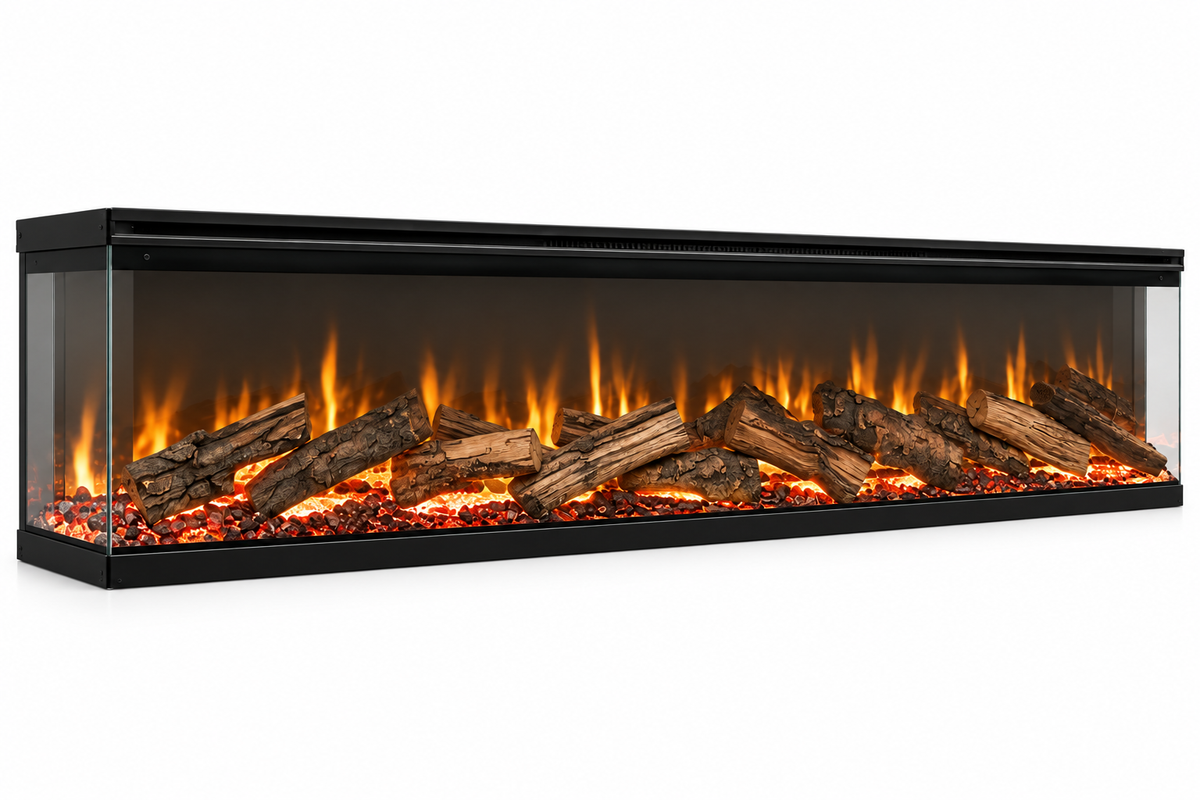 3D Premium Echte Houtset voor 3D Haarden – Realistisch en Luxe Vlambeeld - Maat L