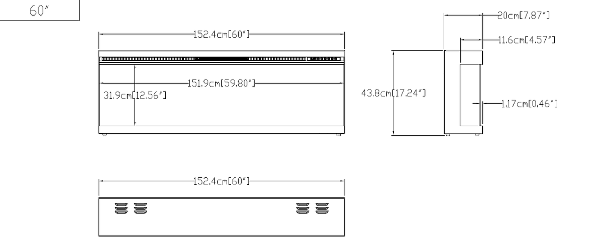 Elegance 3D sfeerhaard – 152cm