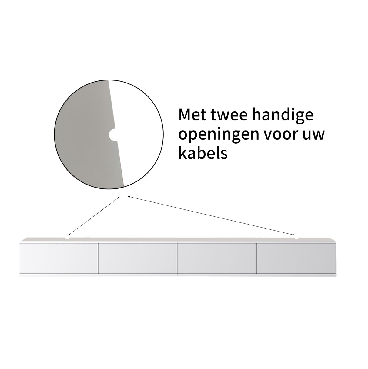 Chic TV meubel 300cm - wit
