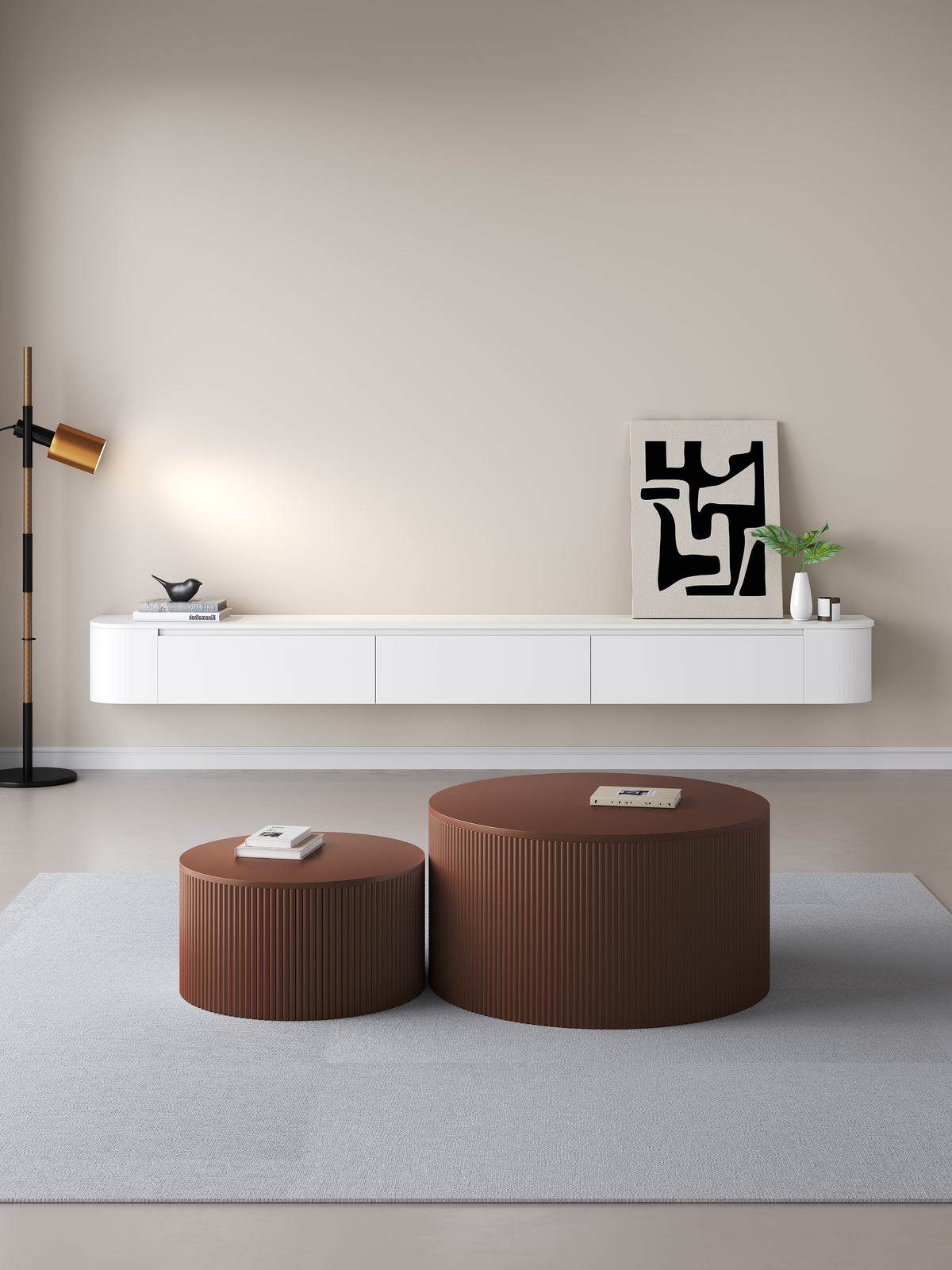Chic TV meubel Rond - 272cm - Wit