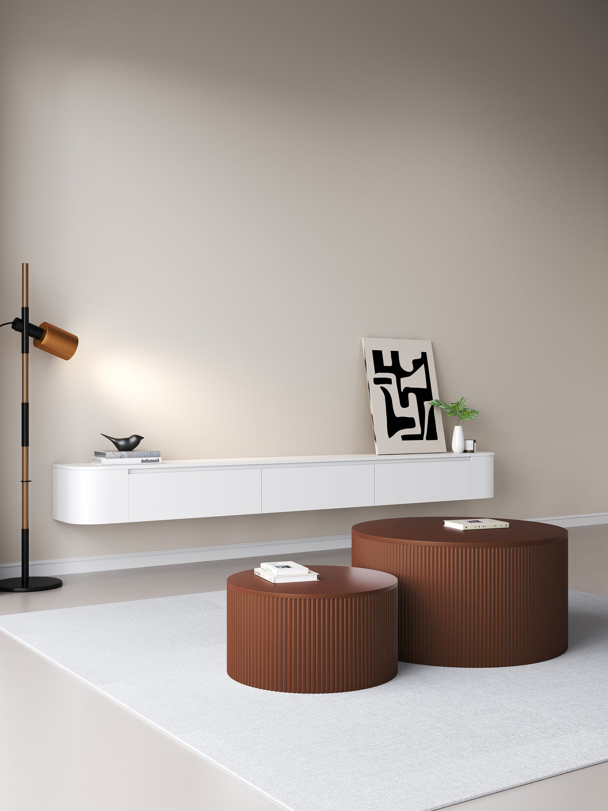 Chic TV meubel Rond - 272cm - Wit