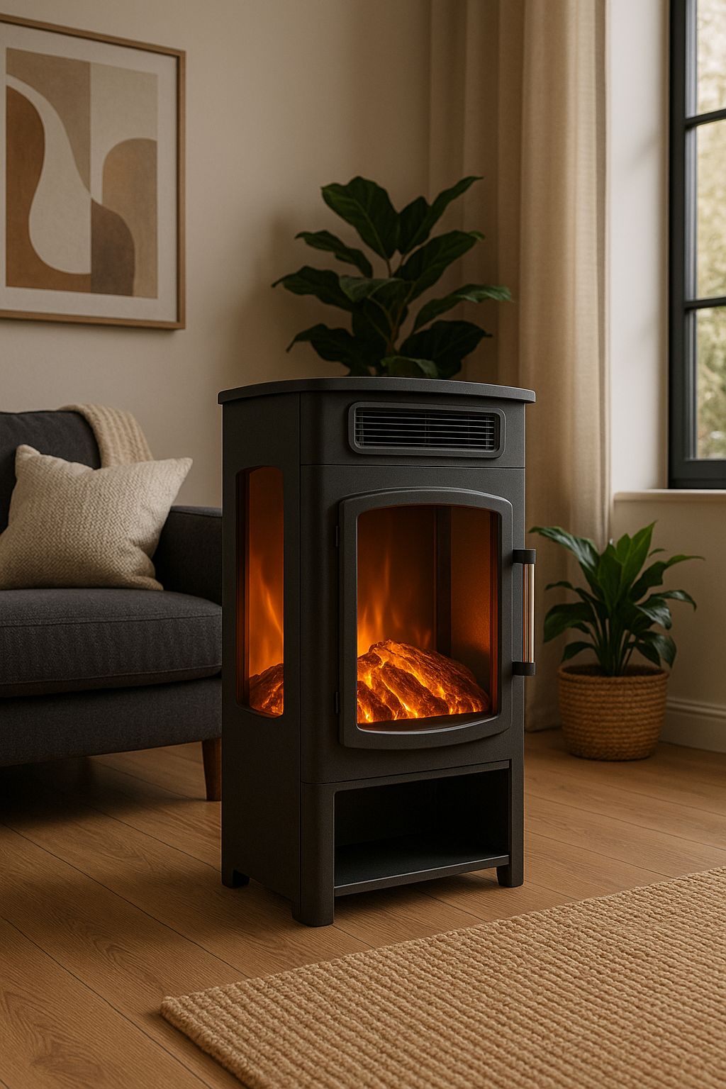 Verdi Fires - Vrijstaande elektrische haard met verwarming