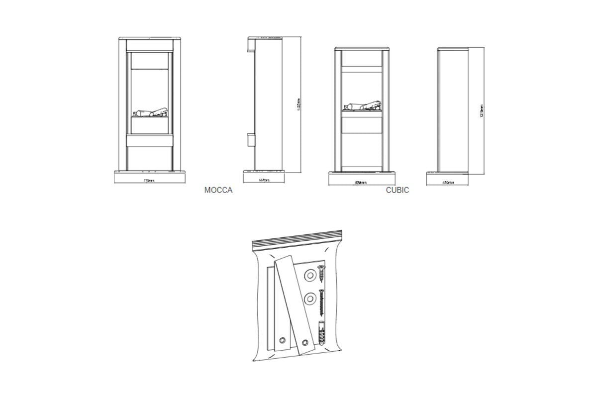 Dimplex Cubic - Vrijstaande waterdamphaard - 67cm