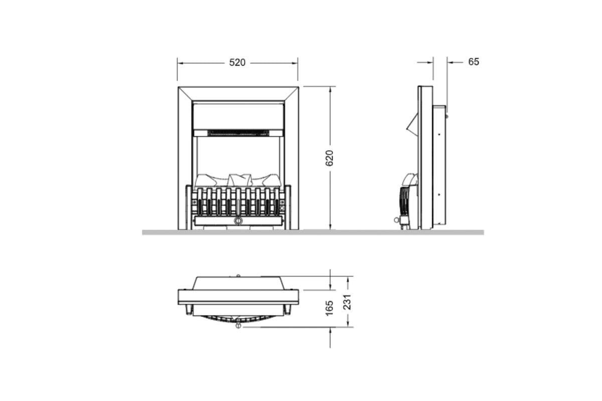 Dimplex Danville Chrome elektrische haard
