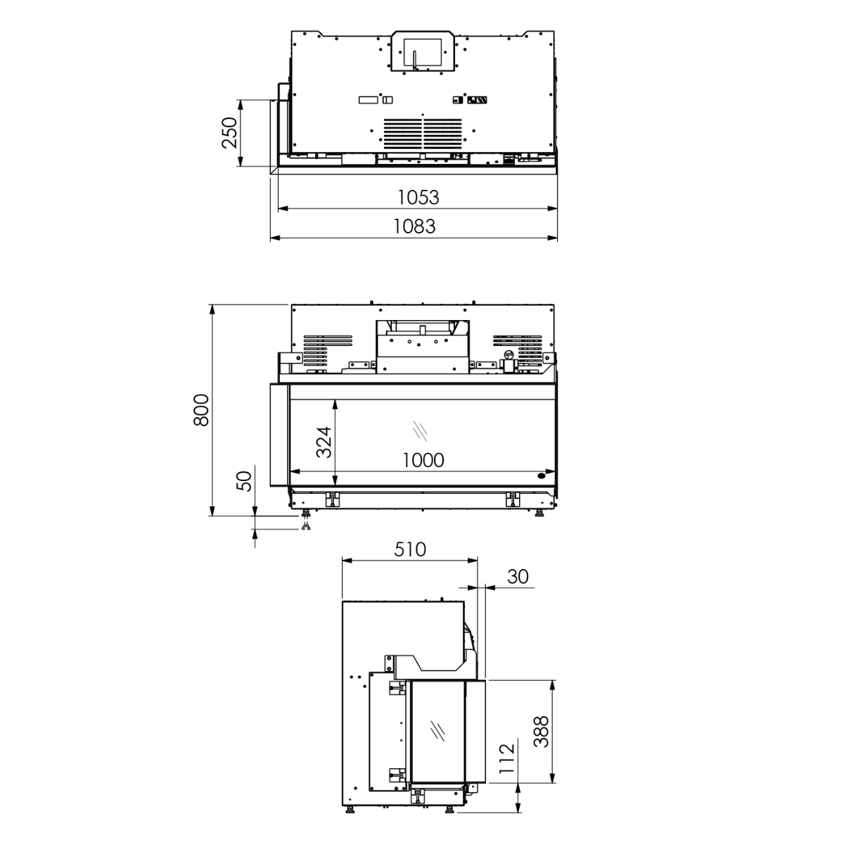 DRU Virtuo 100/2 Evolve - Elektrische 2-zijdig haard - Hologramhaard