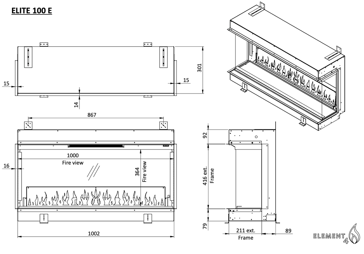 Element4 Elite 100 - Elektrische haard