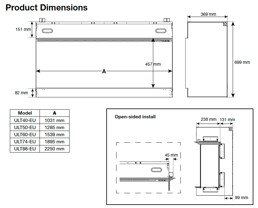Dimplex Ignite Ultra 40 - Elektrische Inbouwhaard - 104 cm