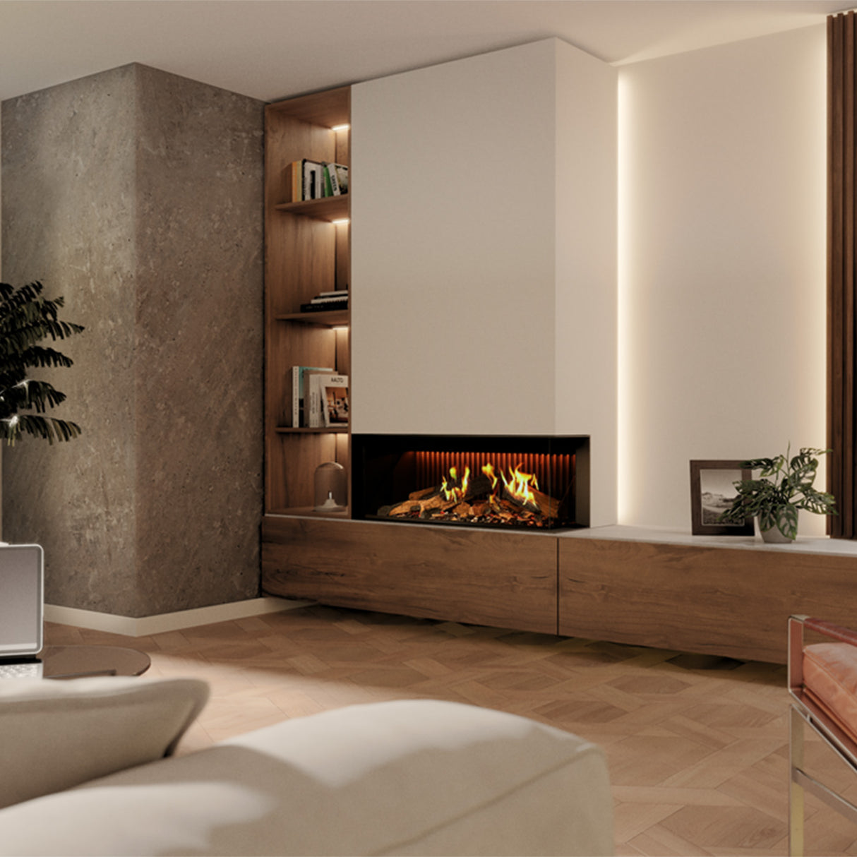 DRU Virtuo 100/2 Evolve - Elektrische 2-zijdig haard - Hologramhaard