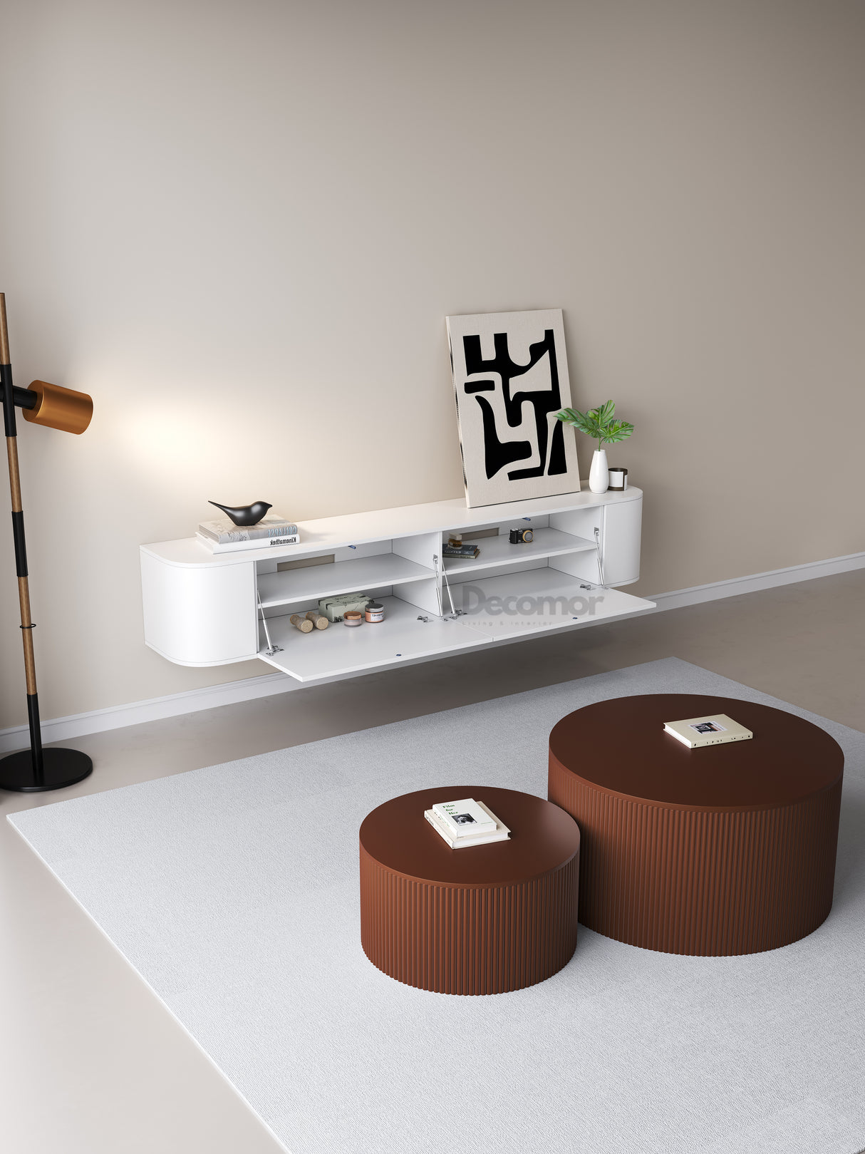 Chic TV meubel Rond - 180cm - Wit