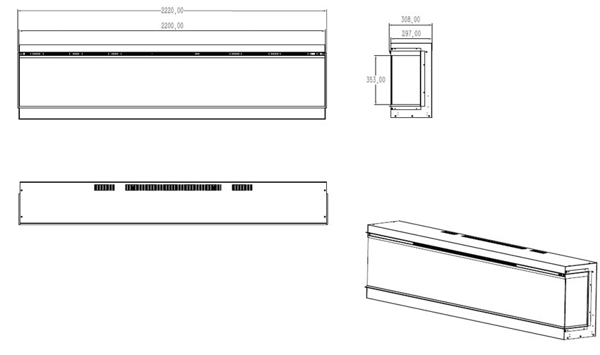 Dutch Fires - Deep Diamond - 220cm