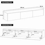 Chic TV meubel 240cm - wit