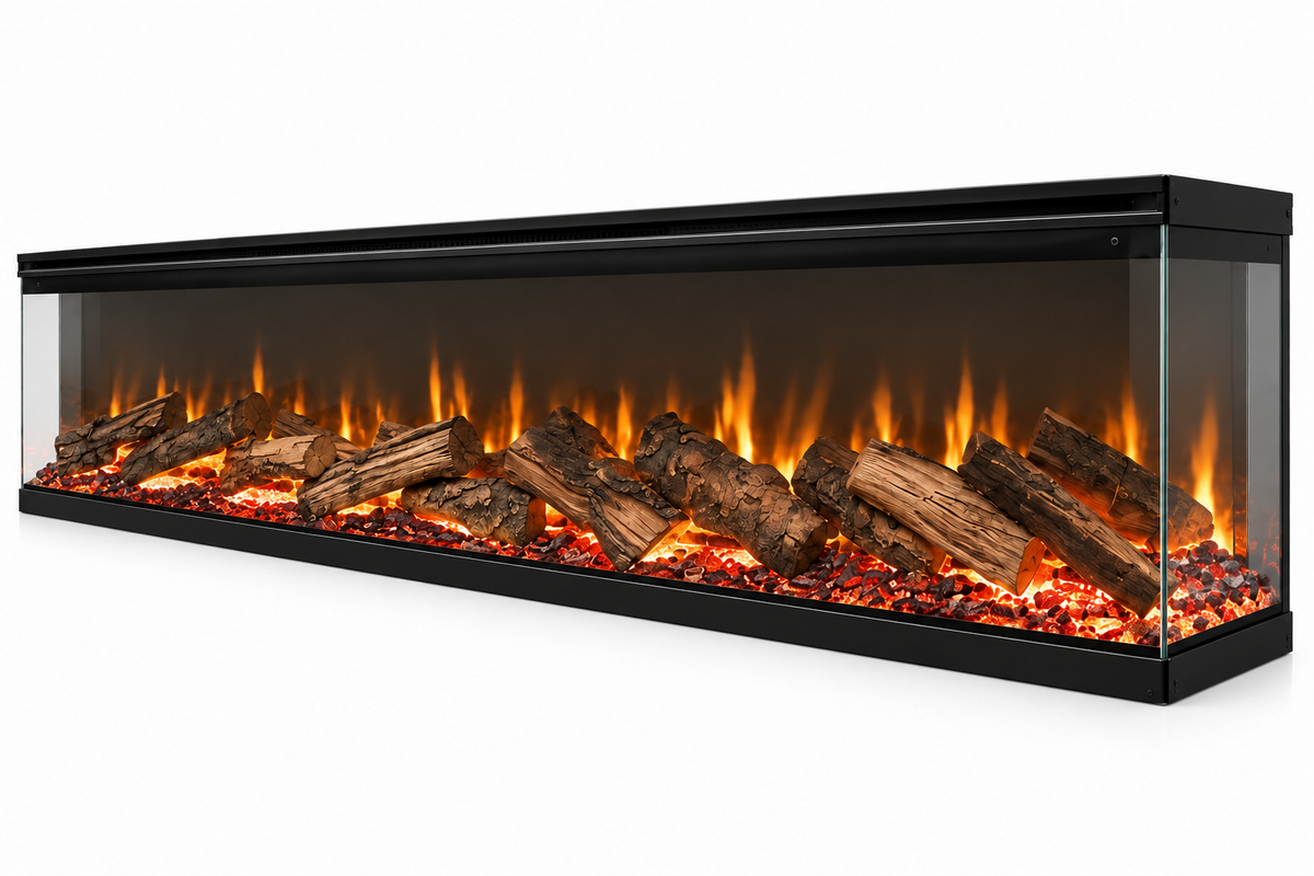 3D Premium Echte Houtset voor 3D Haarden – Realistisch en Luxe Vlambeeld - Maat L