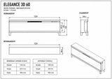 Dutch Fires Elegance 3D sfeerhaard - Elektrische 3-zijdige sfeerhaard met verwarming - 152cm