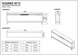 Dutch Fires Elegance 3D sfeerhaard - Elektrische 3-zijdige sfeerhaard met verwarming - 183cm