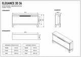 Dutch Fires Elegance 3D sfeerhaard - Elektrische 3-zijdige sfeerhaard met verwarming - 91cm