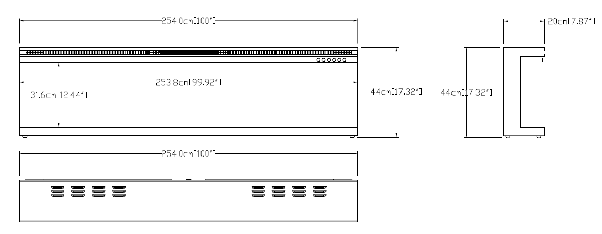 Elegance 3D sfeerhaard – 254cm