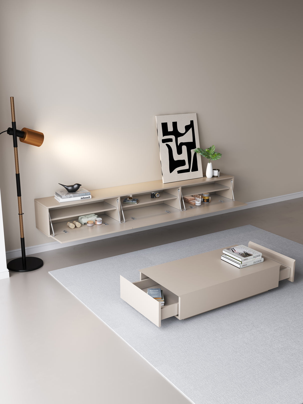 Chic TV meubel 180cm - japandi beige