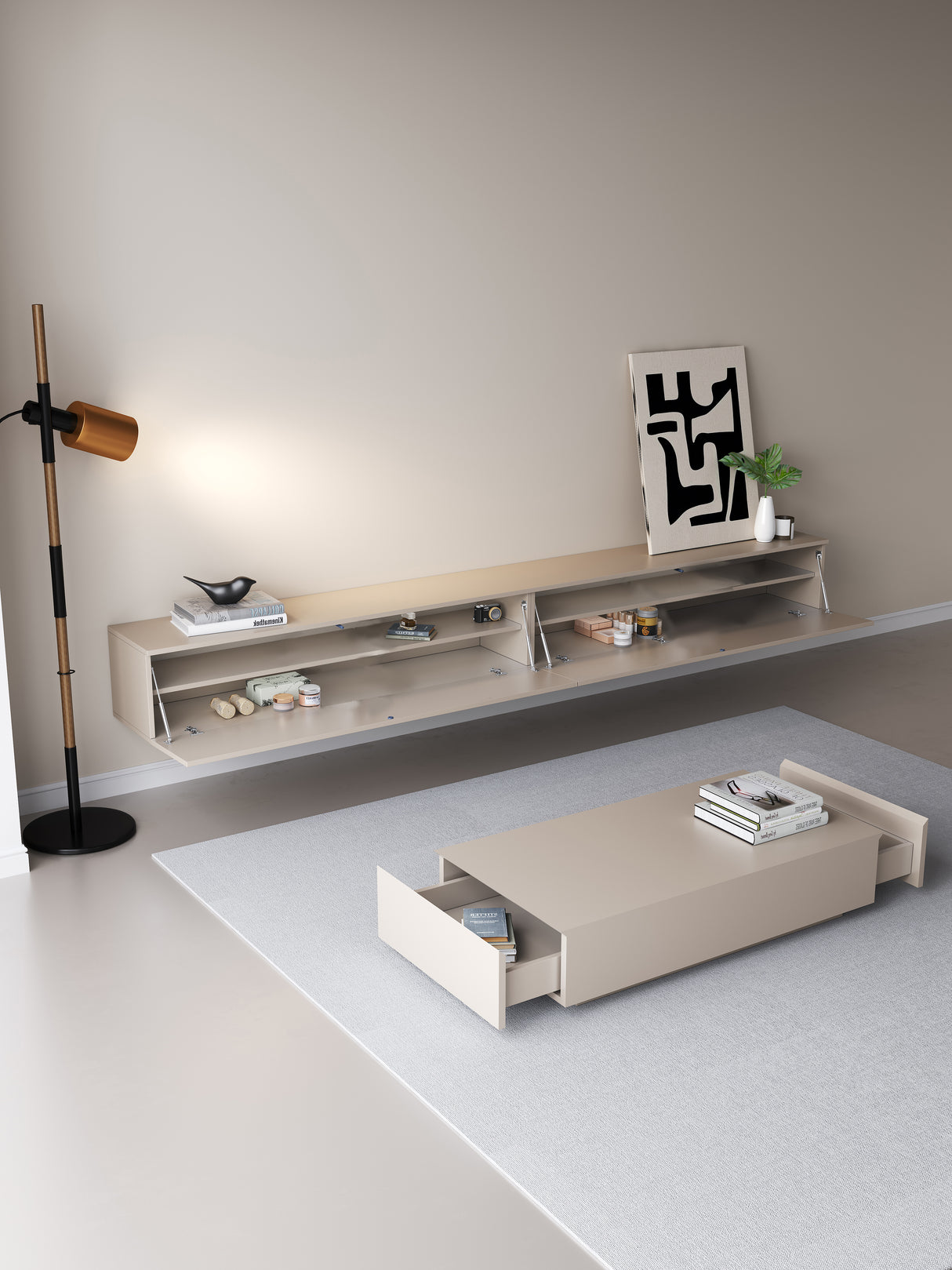 Chic TV meubel 150cm - japandi beige