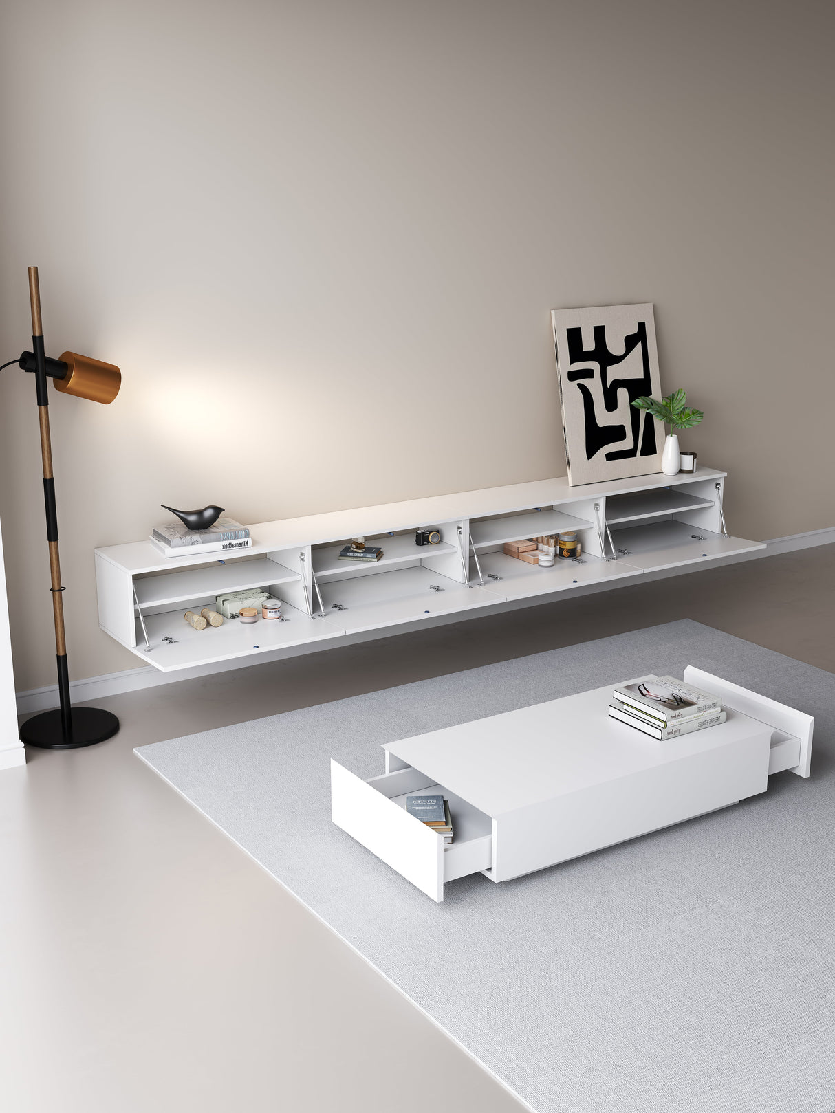 Chic TV meubel 300cm - wit
