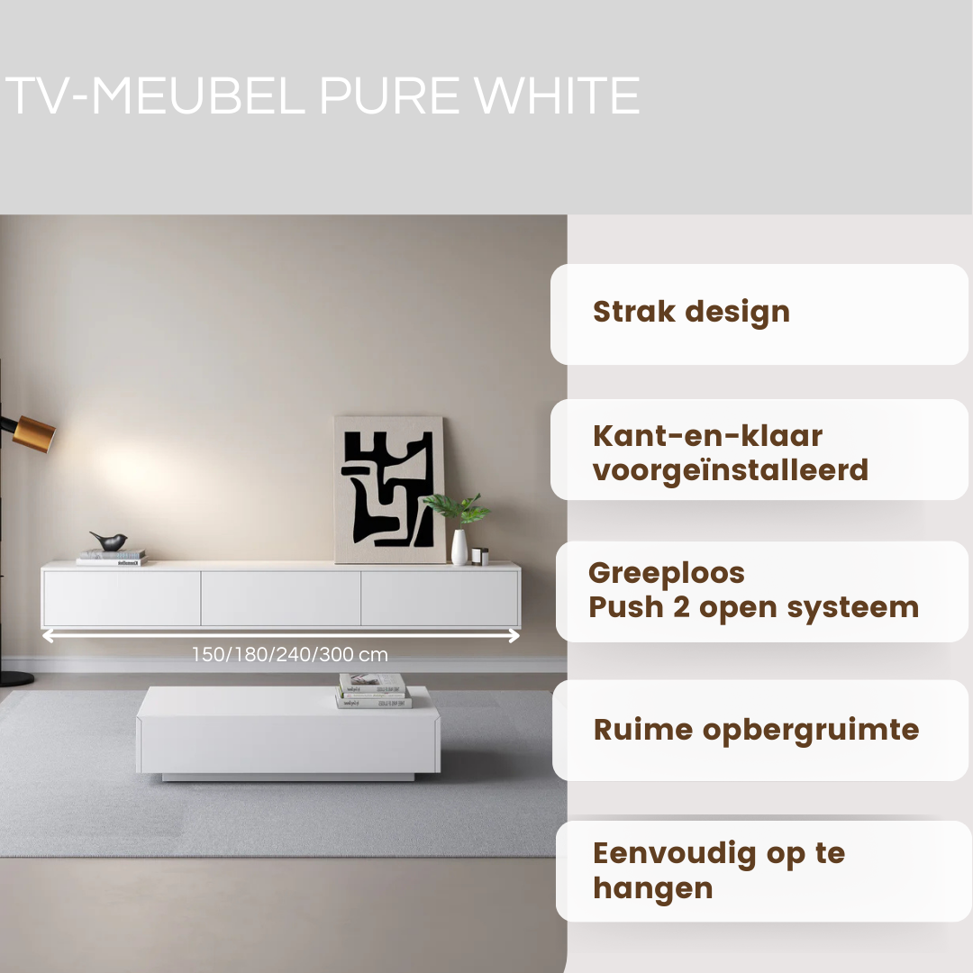 Chic TV meubel 180cm - wit