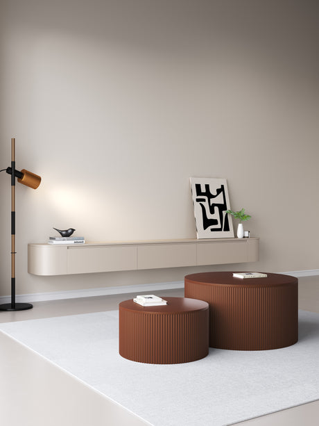 Chic TV meubel Rond - 240cm - Japandi Beige