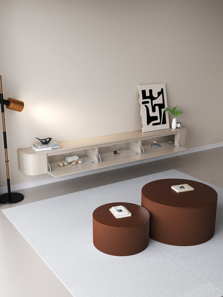 Chic TV meubel Rond - 272cm - Japandi Beige