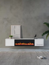 TV meubel met haard 180cm - Pure White