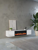 TV meubel met haard 240cm - Pure White