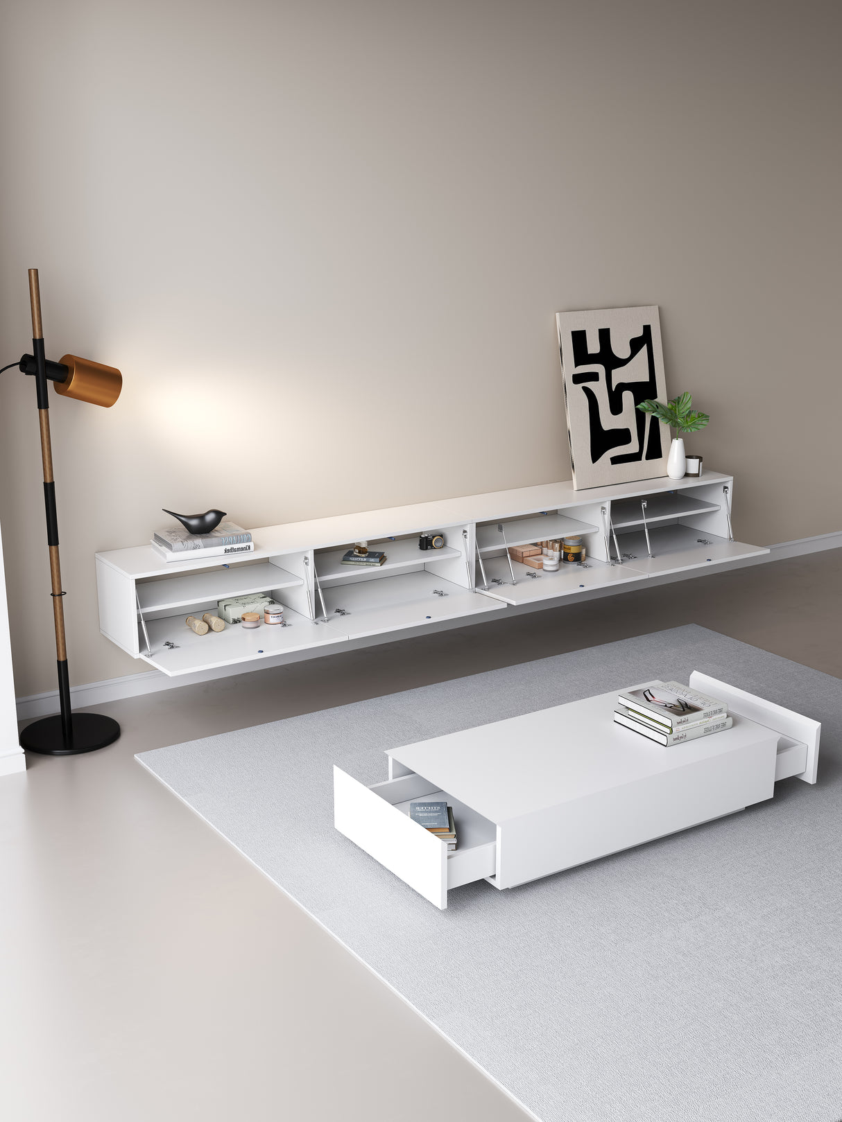 Chic TV meubel 300cm - wit