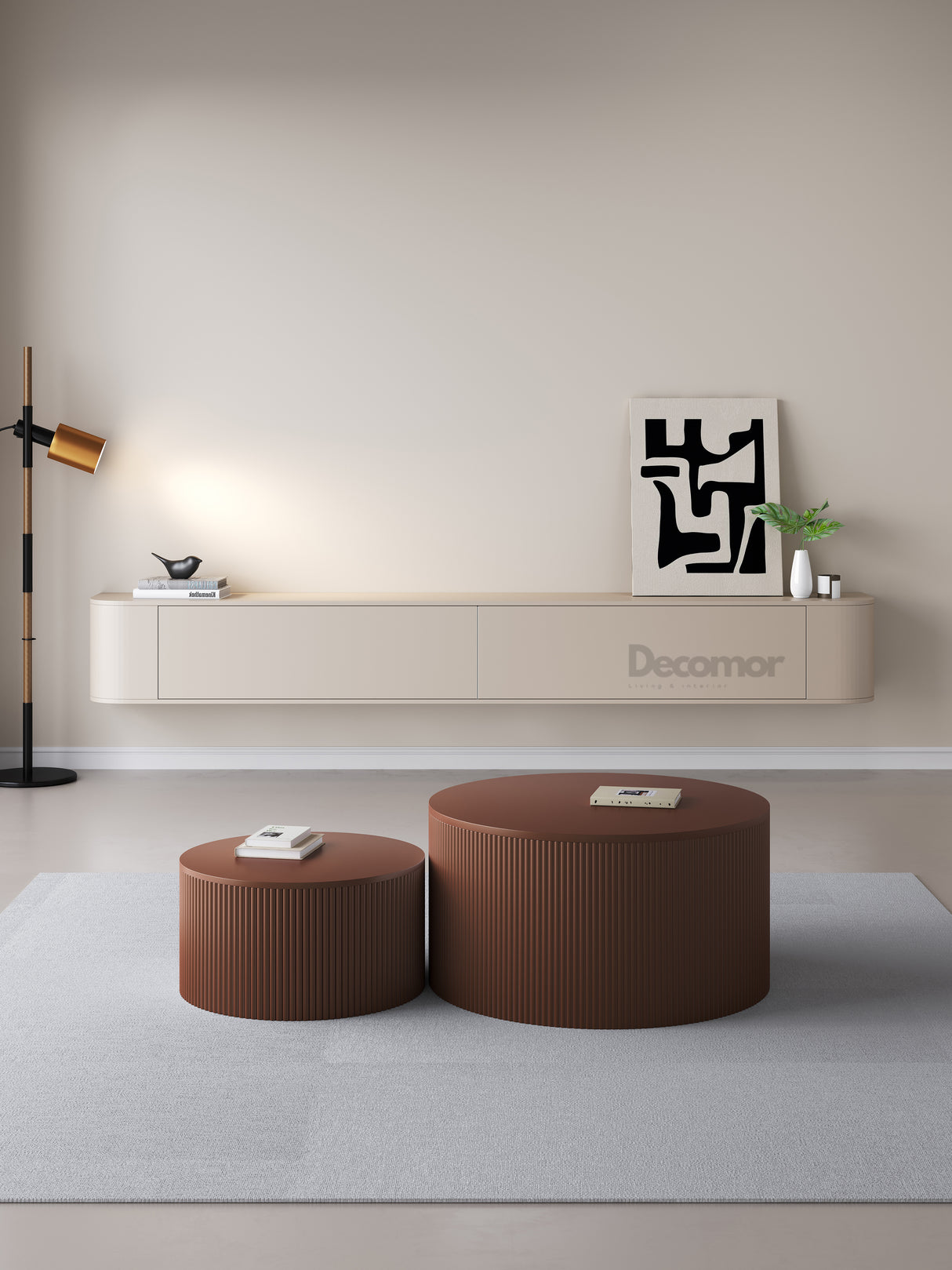 Chic TV meubel Rond - 180cm - Japandi Beige