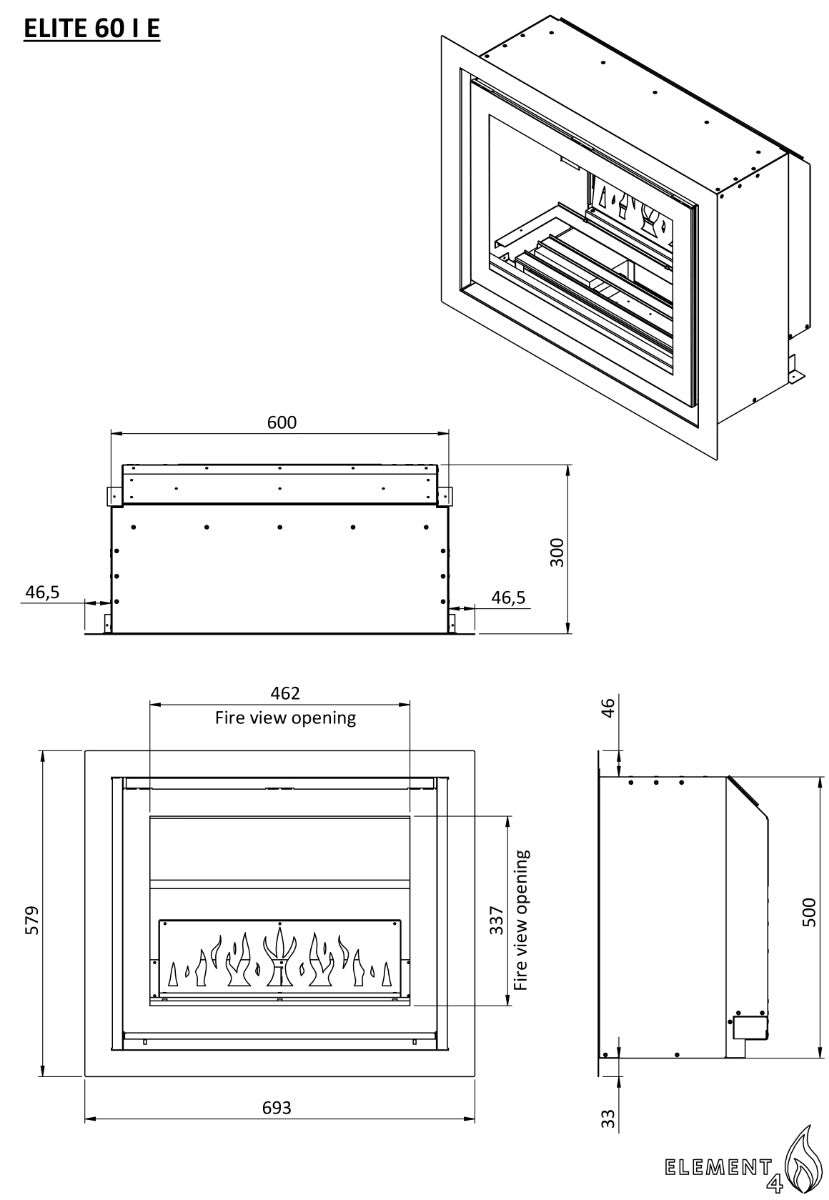 Element4 Elite 60 I E -  Elektrische sfeerhaard