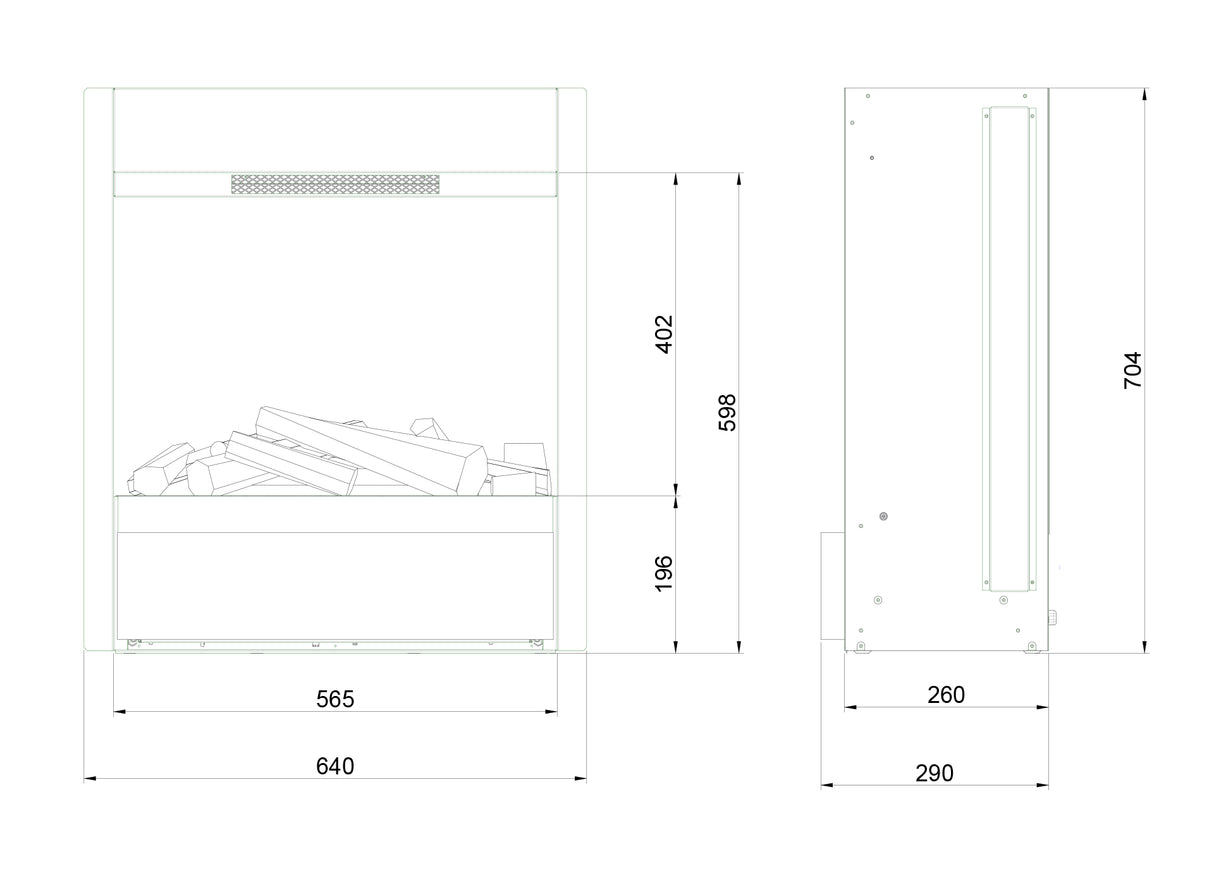 Dimplex Elektrische Waterdamphaard - Albany Multi Optimyst - 64cm