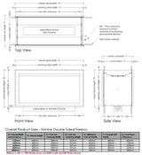 Icon Fires Double Sided Slimline Firebox 2000 met Slimline 1400 Brander