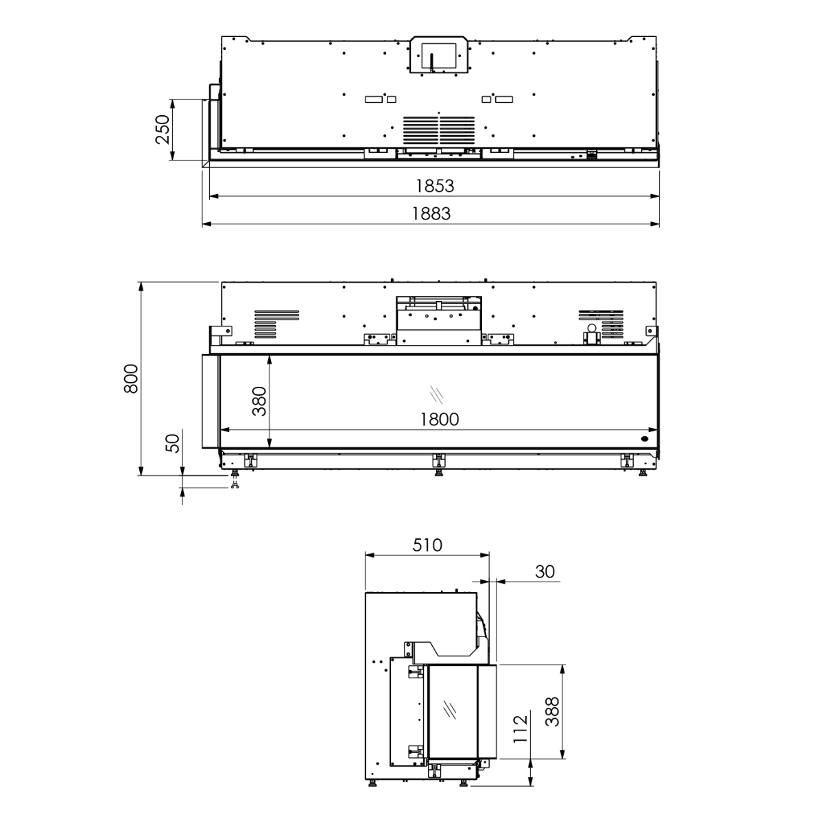DRU Virtuo 180/2 Evolve - Elektrische 2-zijdig haard - Hologramhaard
