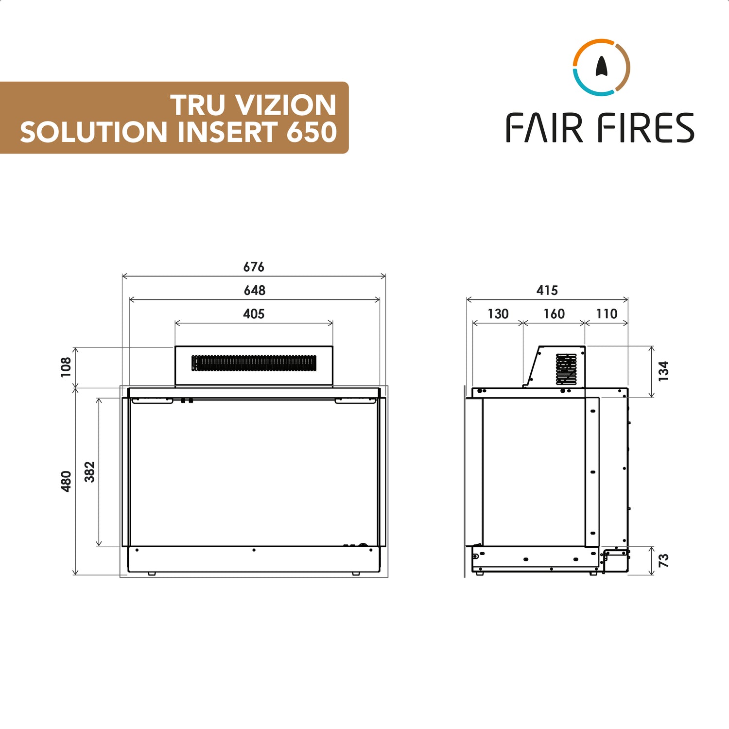 Fair Fires Tru Vizion Solution insert 650 Front
