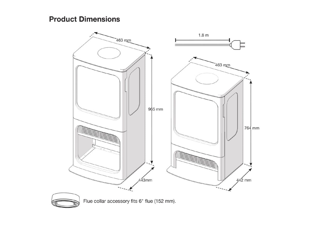 Dimplex Mapleton 80 - Elektrische vrijstaande waterdamphaard