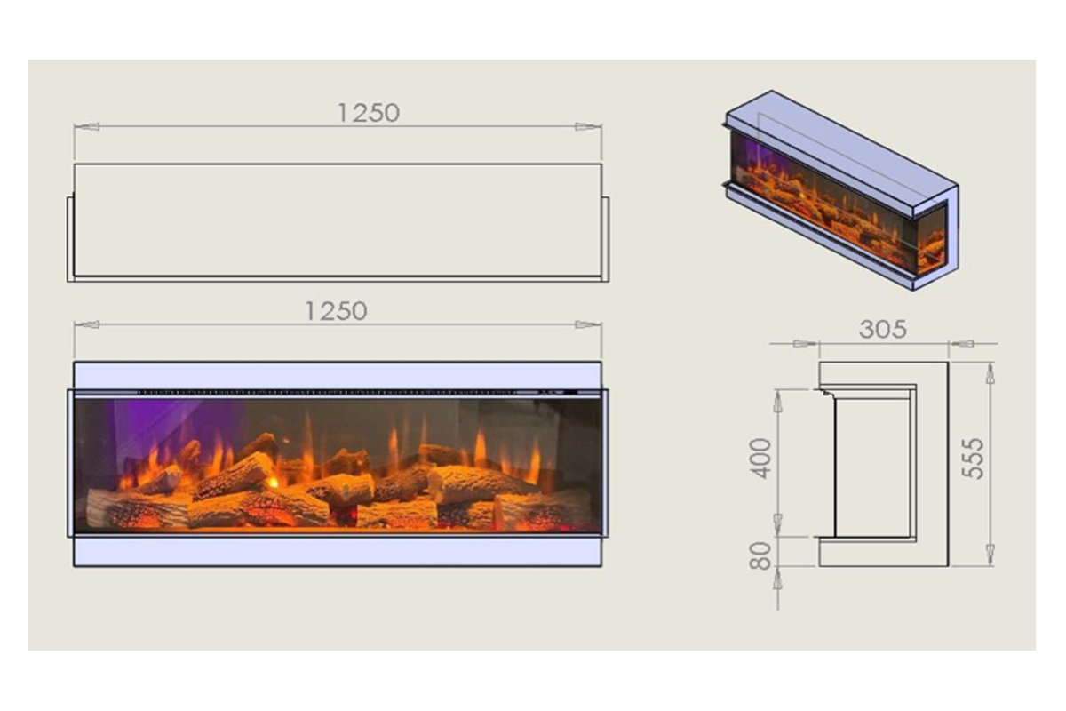 Charlton & Jenrick i-1250e Deep - Elektrische haard - 125cm