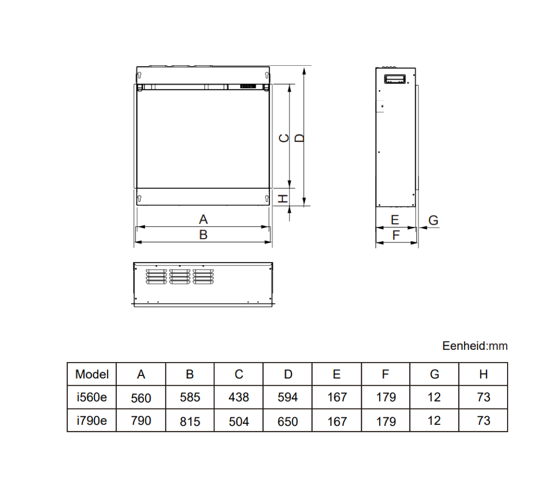 Charlton & Jenrick i-790e Slim - Elektrische haard 79cm