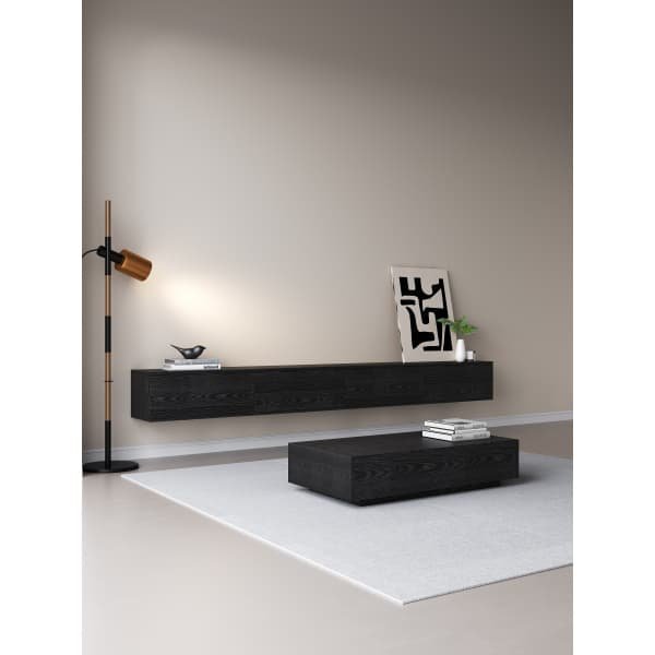 TV meubel zwart eiken 300cm 2