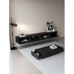 TV meubel zwart eiken 300cm 3