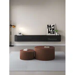 Chic Curve Ronde TV Meubel 300cm – Zwart Eiken – Black Ash